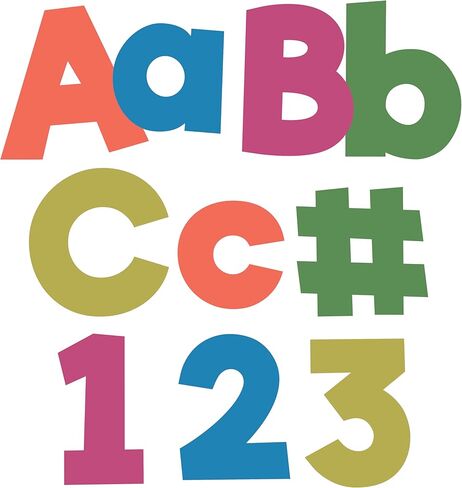 Carson Dellosa Woodland Brights 219-Piece Prepunched Bulletin Board Decorations, 4" Colorful Letters, Numbers, and Symbols for Party, Back to School Decorations, and Classroom Decor in Saudi Arabia