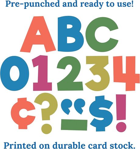Carson Dellosa Woodland Brights 219-Piece Prepunched Bulletin Board Decorations, 4" Colorful Letters, Numbers, and Symbols for Party, Back to School Decorations, and Classroom Decor in Saudi Arabia