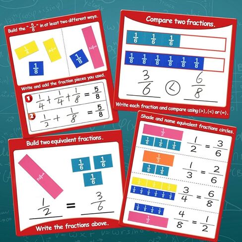 6 Sets Magnetic Fraction Tiles for Classroom EVA Foam Manipulatives CCSS, STEM, ASTM Rainbow Fraction Tiles Math Learning Manipulatives Set Fraction Bars for Preschool Elementary School in Saudi Arabia