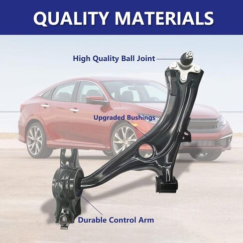 Control Arm Replacement for Front Right Left Lower Control Arm with Ball Joint Assembly Suspension Kit Compatible with 2016-2021 Honda Civic - 2 Pcs in Saudi Arabia