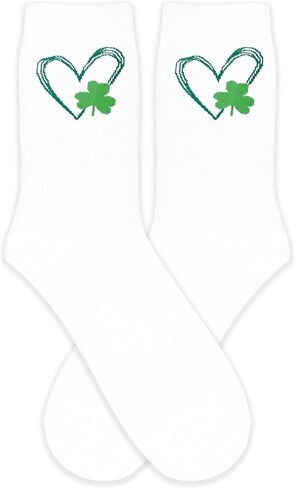Shamrock & Heart Novelty Socks, Lucky Socks Men, Women - St. Patrick’s Day Gift.(088) in Saudi Arabia