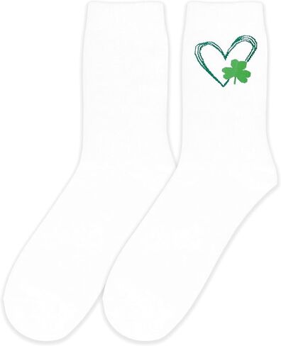 Shamrock & Heart Novelty Socks, Lucky Socks Men, Women - St. Patrick’s Day Gift.(088) in Saudi Arabia
