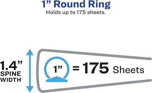 Avery Flexi-View 3 Ring Binder, 1 Inch Round Rings, 1 Red Binder (17606) in Kuwait