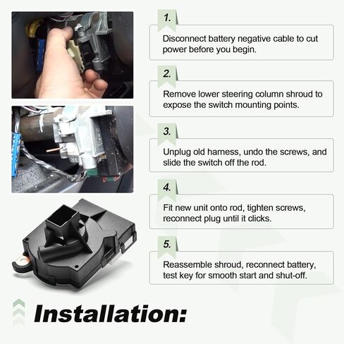 Ignition Starter Switch Compatible with 1995-1999 Neon 1997-2001 Cherokee 1997-2000 Wrangler 1995-1999 Plymouth Neon Replace 88921913 4565326 in Kuwait