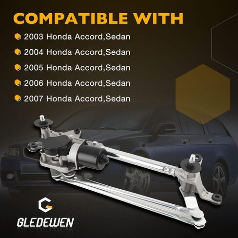 Front Windshield Wiper Motor and Linkage Assembly, Compatible with 2003-2007 Honda Accord Sedan, Replaces 76530SDAA01, 602-508 in Saudi Arabia