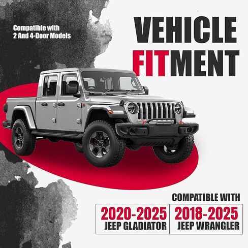 Kojem Front Bumper Compatible with 2018-2025 Jeep Gladiator, Wrangler JL Rubicon W/PDC Sensor & Fog Light Hole, 10th Anniversary Style, Fit 2 And 4-Door Models in Saudi Arabia