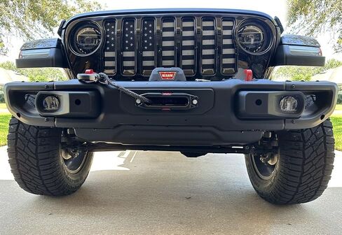 Kojem Front Bumper Compatible with 2018-2025 Jeep Gladiator, Wrangler JL Rubicon W/PDC Sensor & Fog Light Hole, 10th Anniversary Style, Fit 2 And 4-Door Models in Saudi Arabia