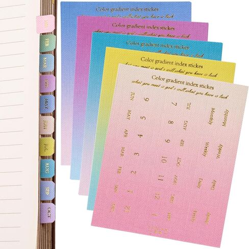 OIIKI Planner Monthly Tabs 20 Sheets, Monthly Tabs for Planners Index Tabs, Self Adhesive Month Tabs Stickers for Planners Office Study Journal Notebook Agendas Organizers Office Supplies in Saudi Arabia