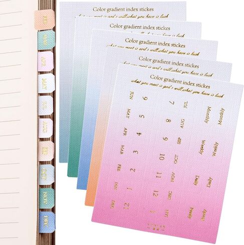 OIIKI Planner Monthly Tabs 20 Sheets, Monthly Tabs for Planners Index Tabs, Self Adhesive Month Tabs Stickers for Planners Office Study Journal Notebook Agendas Organizers Office Supplies in Saudi Arabia