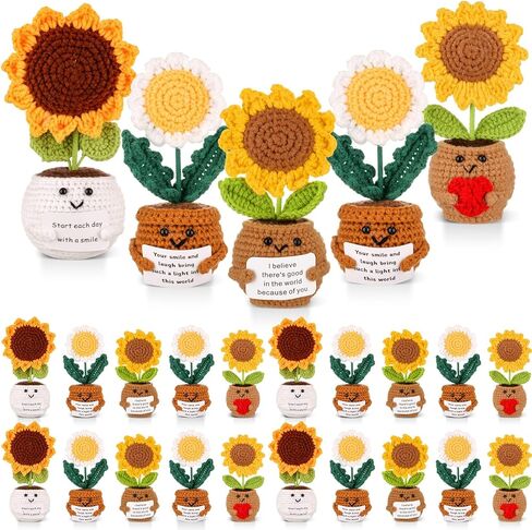 10 Pcs Inspirational Crochet Duck Teacher Positive Appreciation Gift Artificial Knitted Duck Crochet Doll Emotional Thank You Gift for Coworker Employee Nurse Mom Table Office in Saudi Arabia