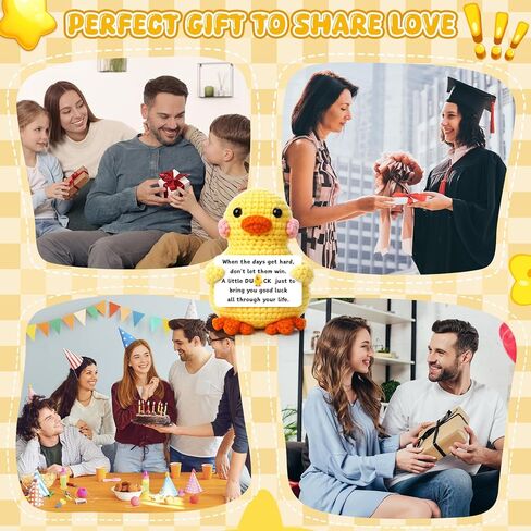 10 Pcs Inspirational Crochet Duck Teacher Positive Appreciation Gift Artificial Knitted Duck Crochet Doll Emotional Thank You Gift for Coworker Employee Nurse Mom Table Office in Saudi Arabia