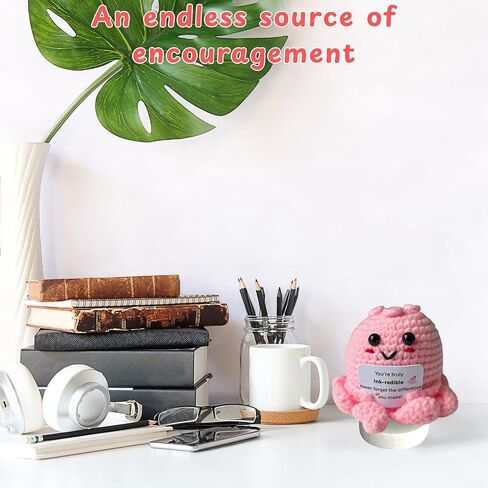 Positive Crochet Octopus Never Forget The Difference You Make Gifts, Mini Octopus Emotional Support Crochet With Card, Emotional Cheer Up Support Positive Retirement Gift For Woman Men (Octopus) in Saudi Arabia