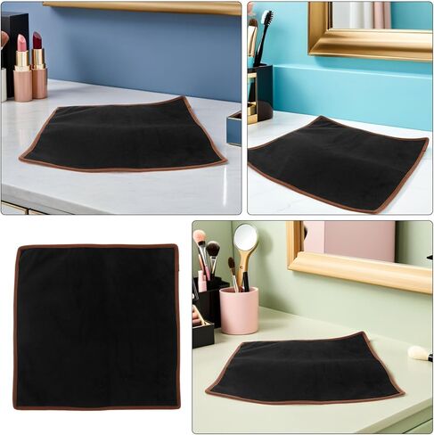 Velvet Jewelry Organizer Pad - Black Velvet Display Cloth Jewelry Presentation Tray - Showcase Counter Liner - Anti Scratch Mat for Earrings Bracelets 12x12 Inch in Saudi Arabia