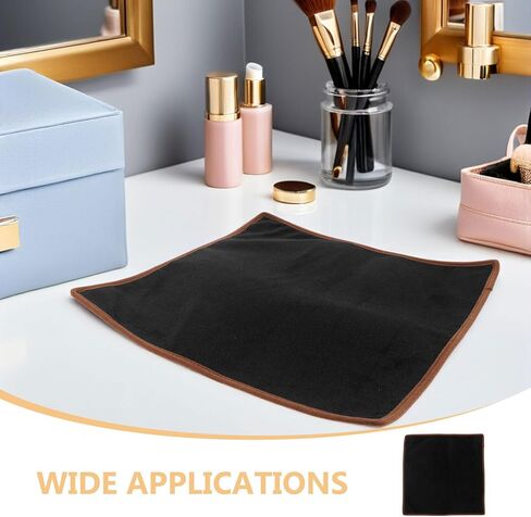 Velvet Jewelry Organizer Pad - Black Velvet Display Cloth Jewelry Presentation Tray - Showcase Counter Liner - Anti Scratch Mat for Earrings Bracelets 12x12 Inch in Saudi Arabia