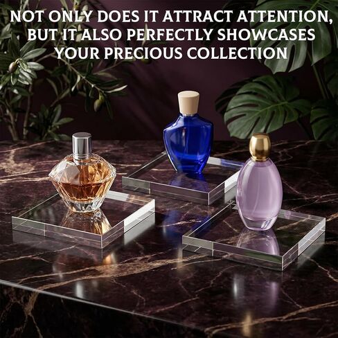 4 PCS Acrylic Display Blocks 6 x 6 x 1 Inches Clear Polished Acrylic Cube Riser Square Base Stand Solid Pedestal Stand for Jewelry, Rings, Trophies, Food and Collectibles Display in Kuwait