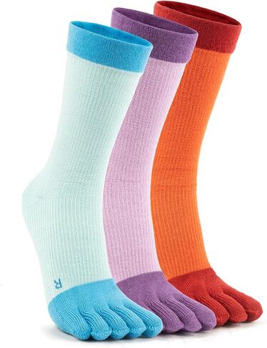 جوارب ميرينو من الصوف للرجال والنساء، جوارب رياضية للمشي لمسافات طويلة قابلة للتنفس بخمسة أصابع طول الطاقم (3 أزواج) in Kuwait