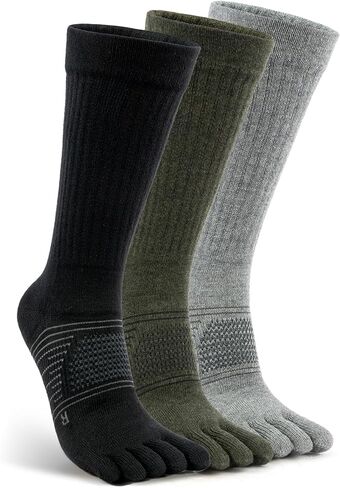 Merino Wool Toe Socks for Men and Women, Athletic Hiking Breathable Five Finger Socks Crew Length (3 Pairs) in Saudi Arabia