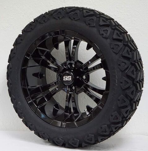 15" VAMPIRE Gloss Black Wheels and 23x10-15 DOT All Terrain Tires Combo - Set of 4 in Saudi Arabia