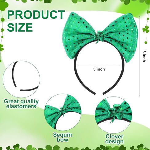 5 Pcs St. Patrick's Day Tutu Skirt Set for Women Leprechaun Costumes Irish Shamrock Headband Bead Necklace Jewelry in Kuwait