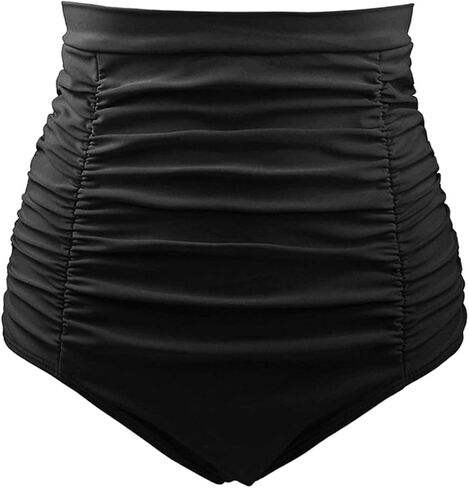 DANIFY Womens High Waisted Bikini Bottom Full Coverage Swim Bottom Tummy Control Bathing Suit Bottom Ruched Swimsuit Bottoms in Saudi Arabia