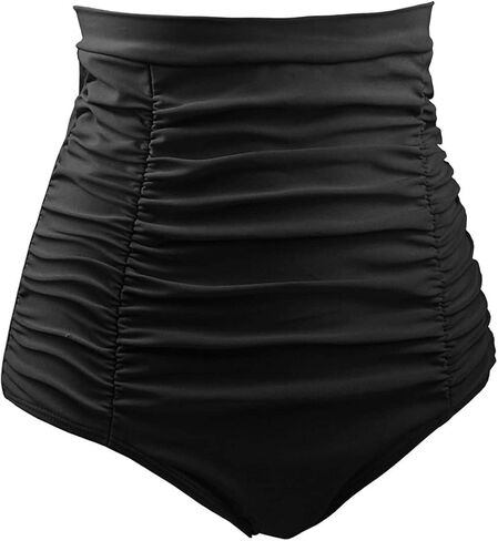 DANIFY Womens High Waisted Bikini Bottom Full Coverage Swim Bottom Tummy Control Bathing Suit Bottom Ruched Swimsuit Bottoms in Saudi Arabia
