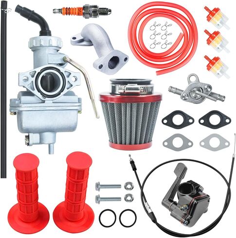 PZ20 المكربن ​​كارب فلتر الهواء الإبهام خنق كابل عدة ل 50cc 70cc 90cc 110cc 125cc Taotao ATA-110B ATA-125D بولدر B1 T-Force Coolster أبولو كازوما الاطفال ATV أربع عجلات رباعية أجزاء الأحمر in Saudi Arabia
