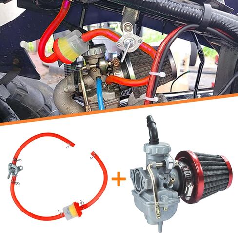 PZ20 المكربن ​​كارب فلتر الهواء الإبهام خنق كابل عدة ل 50cc 70cc 90cc 110cc 125cc Taotao ATA-110B ATA-125D بولدر B1 T-Force Coolster أبولو كازوما الاطفال ATV أربع عجلات رباعية أجزاء الأحمر in Saudi Arabia