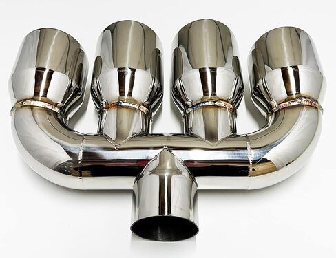 طرف عادم رباعي مركز 3.00 مدخل 3.50X15.00 WQUAD35015-300-HP-SS رأس عادم من الفولاذ المقاوم للصدأ مائل مدرفل Wesdon in Saudi Arabia