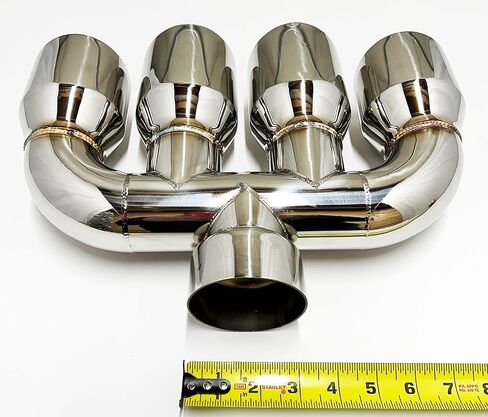 طرف عادم رباعي مركز 3.00 مدخل 3.50X15.00 WQUAD35015-300-HP-SS رأس عادم من الفولاذ المقاوم للصدأ مائل مدرفل Wesdon in Saudi Arabia