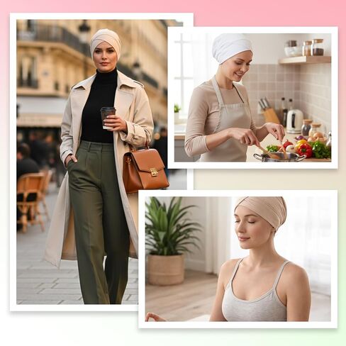 3 PCS Hijab Undercap Non Slip Hijab-Cap Under Caps for Hijabs Under Scarf Undercap for Women White, Black, Beige in Saudi Arabia