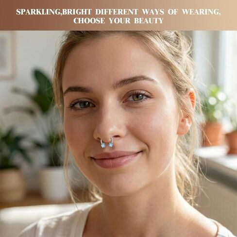 مجموعة حلقات أنف على شكل حدوة حصان، 5 قطع، حلقات أنف على شكل حدوة حصان 16 جرام 8 مم للنساء، حلقات أنف على شكل حدوة حصان للنساء مناسبة للأنشطة النهارية، والمناسبات المسائية، والإعدادات الاحترافية in Kuwait