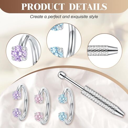 مجموعة حلقات أنف على شكل حدوة حصان، 5 قطع، حلقات أنف على شكل حدوة حصان 16 جرام 8 مم للنساء، حلقات أنف على شكل حدوة حصان للنساء مناسبة للأنشطة النهارية، والمناسبات المسائية، والإعدادات الاحترافية in Kuwait