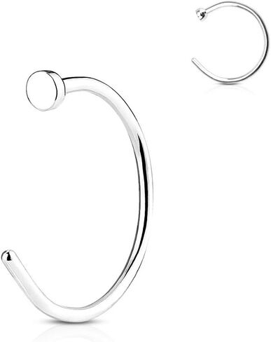 Flat Disc Nose Hoop 316L Surgical Steel Ring 20 Gauge in Saudi Arabia