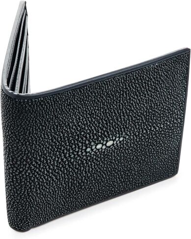 Dark Blue Genuine Polished Stingray Leather Men's Wallet in Saudi Arabia