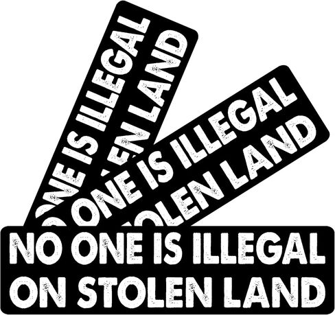 11x3inch(3Pcs) - NO ONE is Illegal ON Stolen Land Bumper Sticker - NO ONE is Illegal ON Stolen Land Sticker - Funny Sticker in Saudi Arabia
