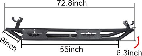 Hooke Road Wrangler JK Running Boards 4 Door Tube Side Steps Nerf Bar for 2007-2018 Jeep Wrangler JK Unlimited 4 Doors Only (Textured Black Heavy Duty) in Saudi Arabia