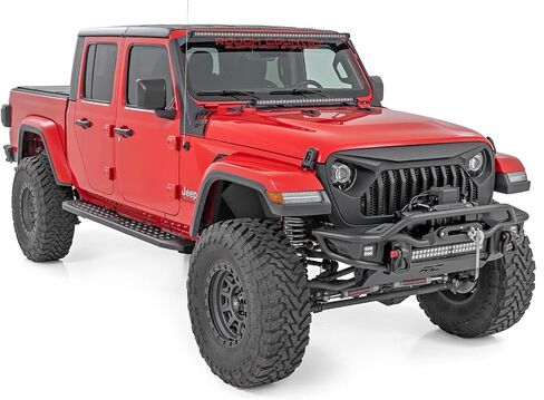 Rough Country RPT2 Running Boards for Jeep Gladiator JT 4WD (2020–2025) – 6.75" Steel Side Steps, No-Drill Bolt-On, Matte Black in Saudi Arabia