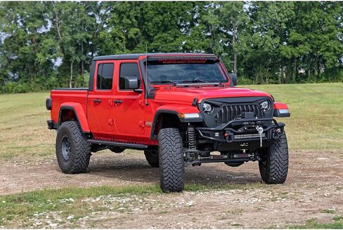 Rough Country RPT2 Running Boards for Jeep Gladiator JT 4WD (2020–2025) – 6.75" Steel Side Steps, No-Drill Bolt-On, Matte Black in Saudi Arabia