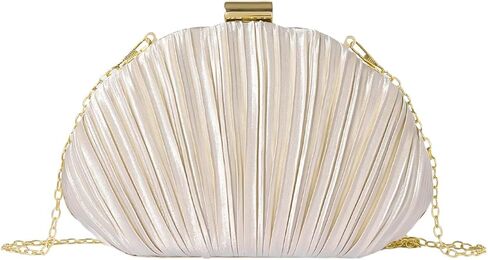 SweatyRocks Women's Seashell Evening Purse Pleated Party Wedding Crossbody Bags in Saudi Arabia