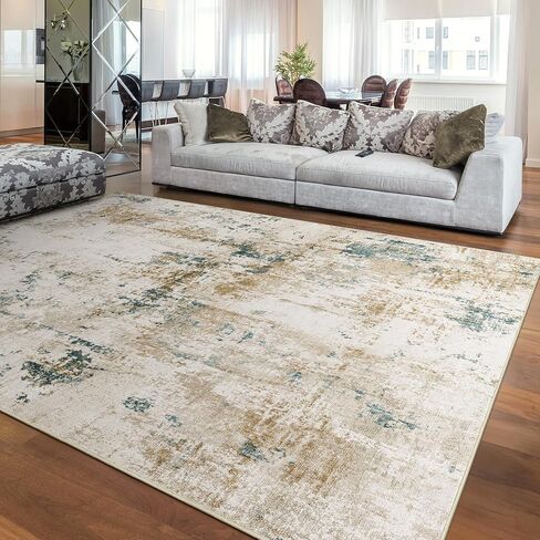 Abstract Area Rug 3x5 Entryway Green Washable Rugs Non-Slip Soft Small Area Rug Door Mat Stain Resistant Foldable Low Pile Floor Carpet for Entrance Kitchen Hallway Home Office Kids Room in Saudi Arabia