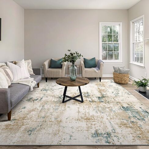 Abstract Area Rug 3x5 Entryway Green Washable Rugs Non-Slip Soft Small Area Rug Door Mat Stain Resistant Foldable Low Pile Floor Carpet for Entrance Kitchen Hallway Home Office Kids Room in Saudi Arabia