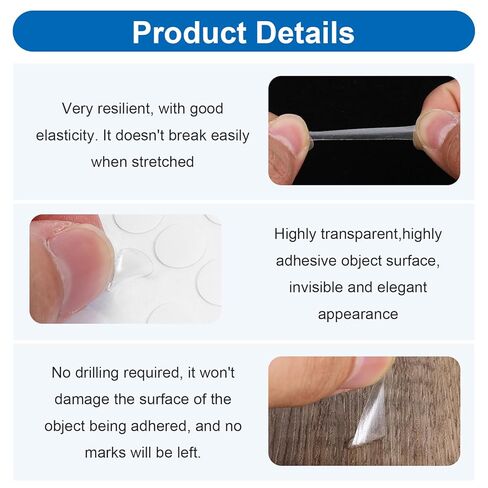 SHENLIU 1000PCS Double Sided Adhesive Dots, 0.4" Clear Removable Sticky Tack Putty No Trace Poster Sticky Dots for Balloons, Wall Hanging, Posters, Crafts, Festival Decoration in Saudi Arabia