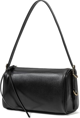 Genuine Leather Crossbody Purse for Women, Trendy Barrel Hobo Bag with Adjustable Strap, Chic Shoulder Handbag for Travel | Full-Grained Leather in Kuwait