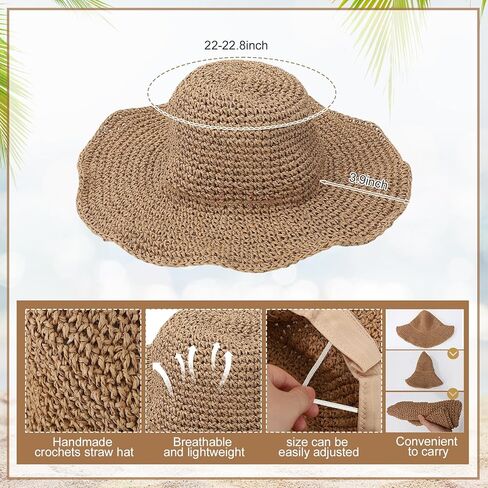 10 Pcs Beach Accessories Set Foldable Straw Hat Mesh Tote Bag Rattan Earrings Vacation Essentials Summer Boho Outfit Women Travel Essentials in Saudi Arabia