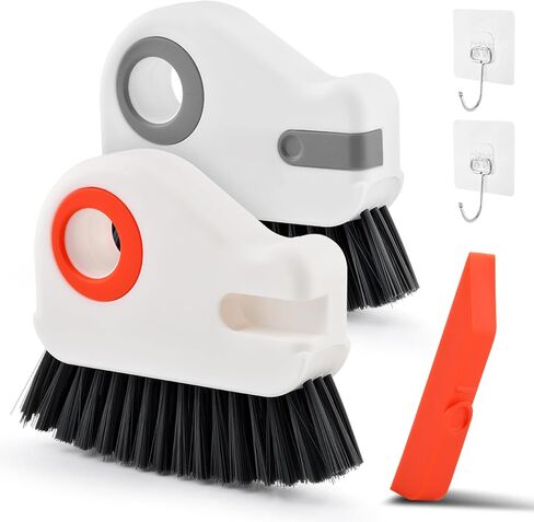 2Pcs Window Track Cleaner with Hard Bristle Brush & Scraper, 2-in-1 Groove Cleaning Tool for Sliding Door Tracks, Window Sills, and Seal Crevices in Kuwait