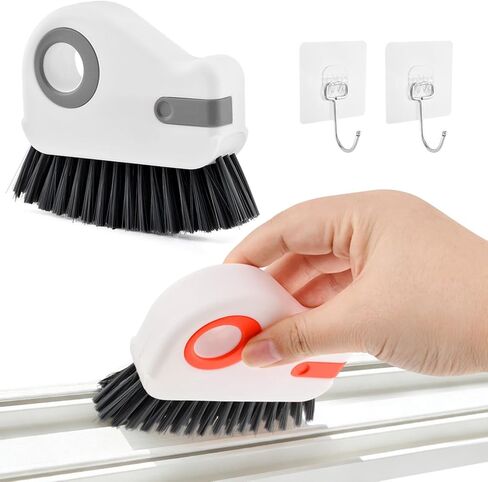 2Pcs Window Track Cleaner with Hard Bristle Brush & Scraper, 2-in-1 Groove Cleaning Tool for Sliding Door Tracks, Window Sills, and Seal Crevices in Kuwait