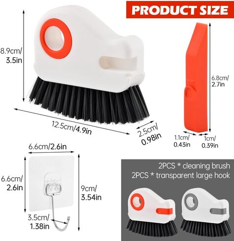 2Pcs Window Track Cleaner with Hard Bristle Brush & Scraper, 2-in-1 Groove Cleaning Tool for Sliding Door Tracks, Window Sills, and Seal Crevices in Kuwait