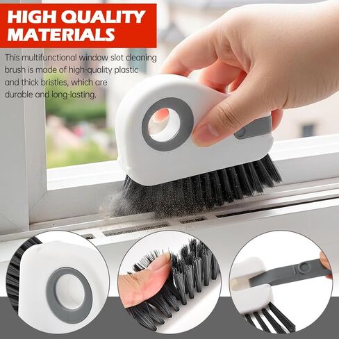 2Pcs Window Track Cleaner with Hard Bristle Brush & Scraper, 2-in-1 Groove Cleaning Tool for Sliding Door Tracks, Window Sills, and Seal Crevices in Kuwait