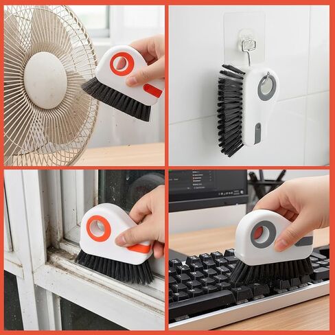 2Pcs Window Track Cleaner with Hard Bristle Brush & Scraper, 2-in-1 Groove Cleaning Tool for Sliding Door Tracks, Window Sills, and Seal Crevices in Kuwait