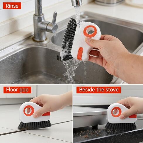 2Pcs Window Track Cleaner with Hard Bristle Brush & Scraper, 2-in-1 Groove Cleaning Tool for Sliding Door Tracks, Window Sills, and Seal Crevices in Kuwait